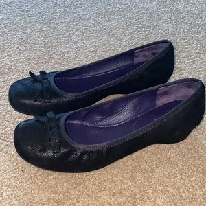 Black Vaneli flats with a slight heel